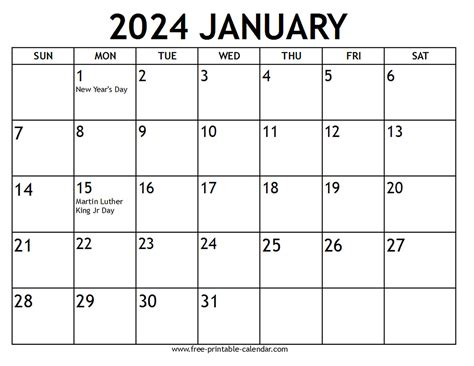 2024 Calendar: Free Printable Calendar With Holidays.